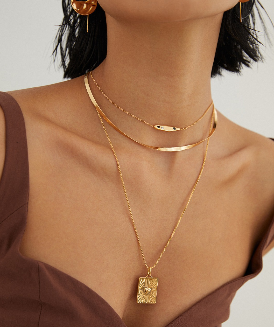 S925 Silver Heart-Shaped Small Plaque Pendant