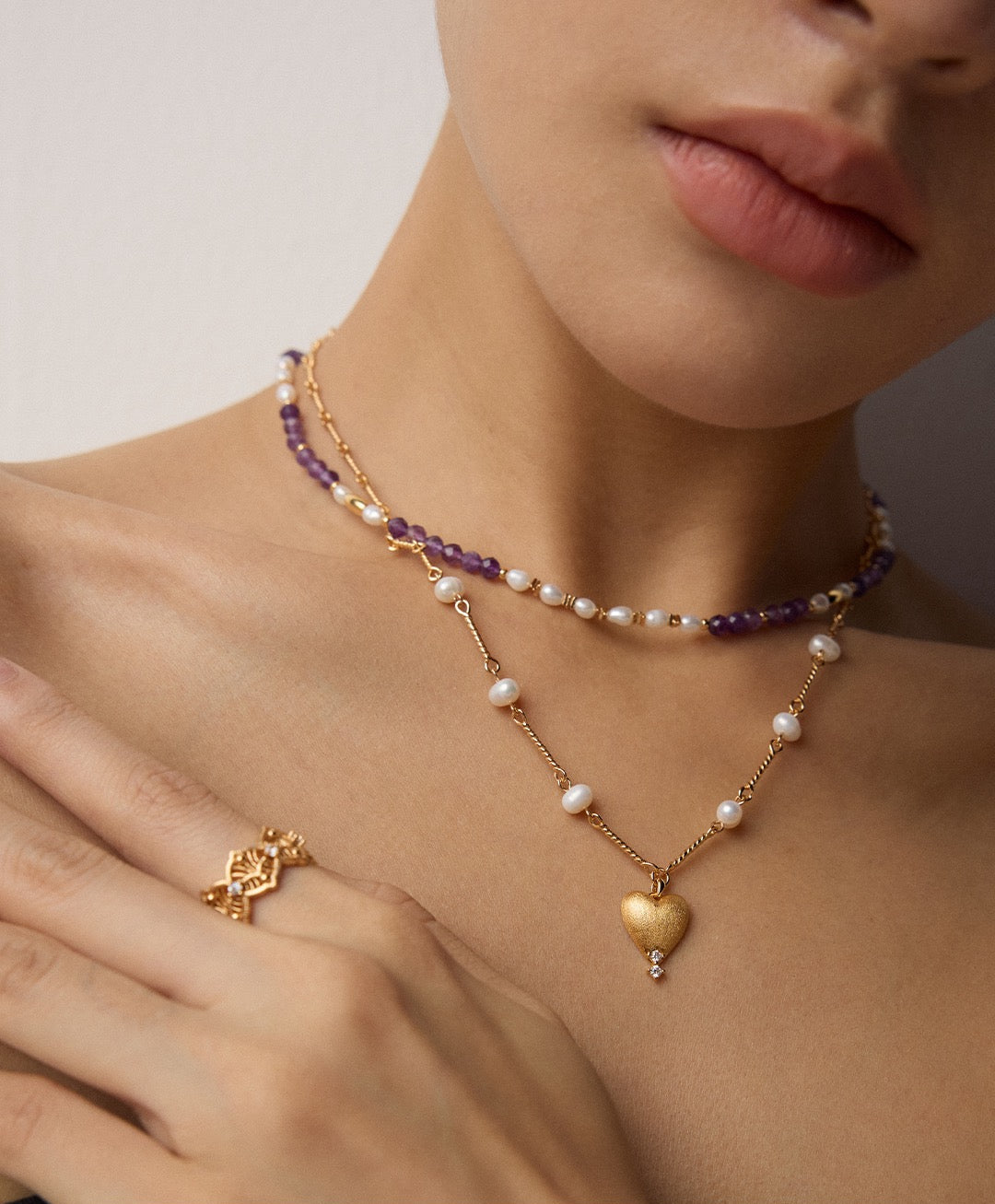 Freshwater Pearl &Amethyst Necklace