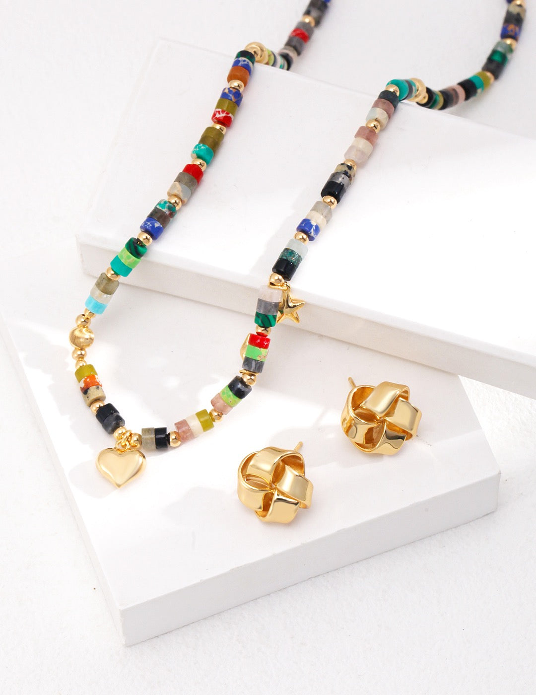 Sterling Silver Dreamy Multicolor Bead Necklace
