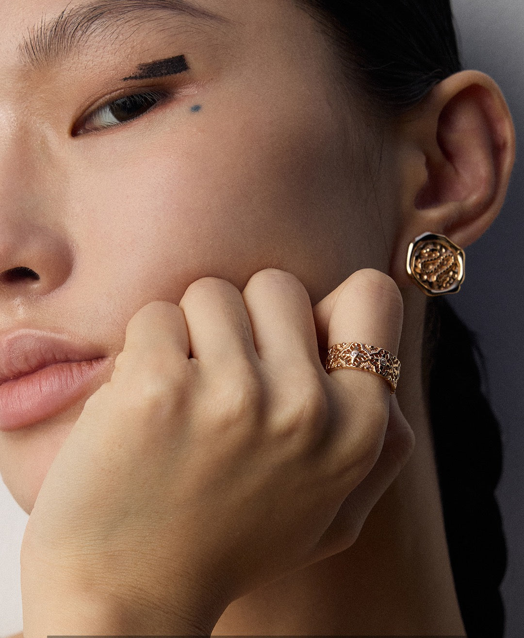 S925 Silver Vintage Design Zircon Ring