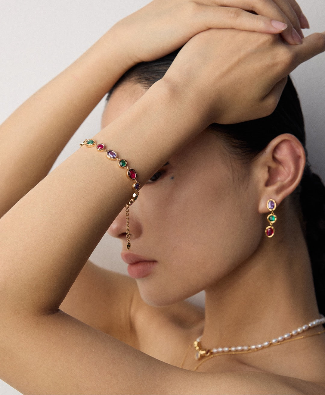 S925 Silver Colorful Zircon Drop Earrings