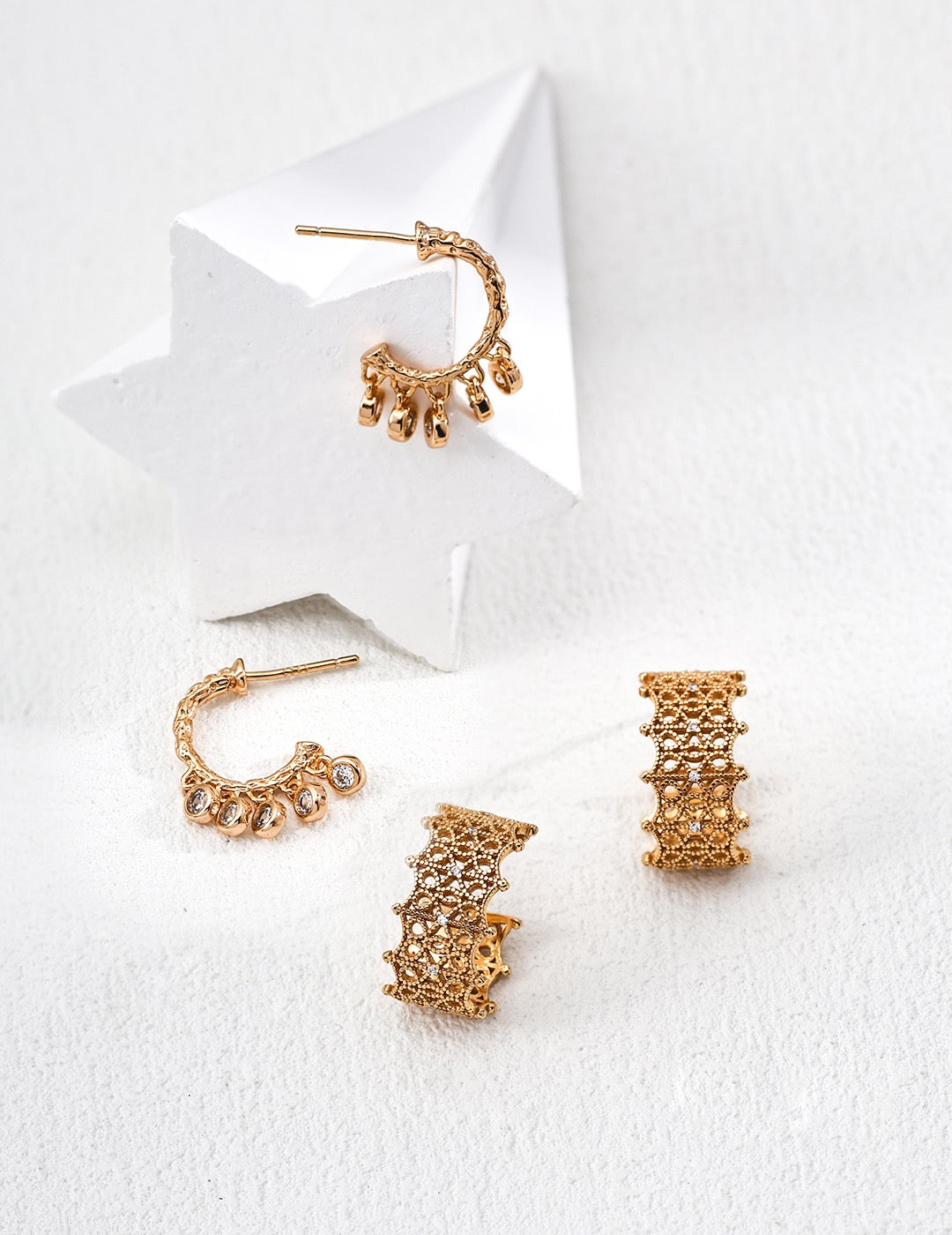 S925 Silver Vintage Design Zircon Earrings