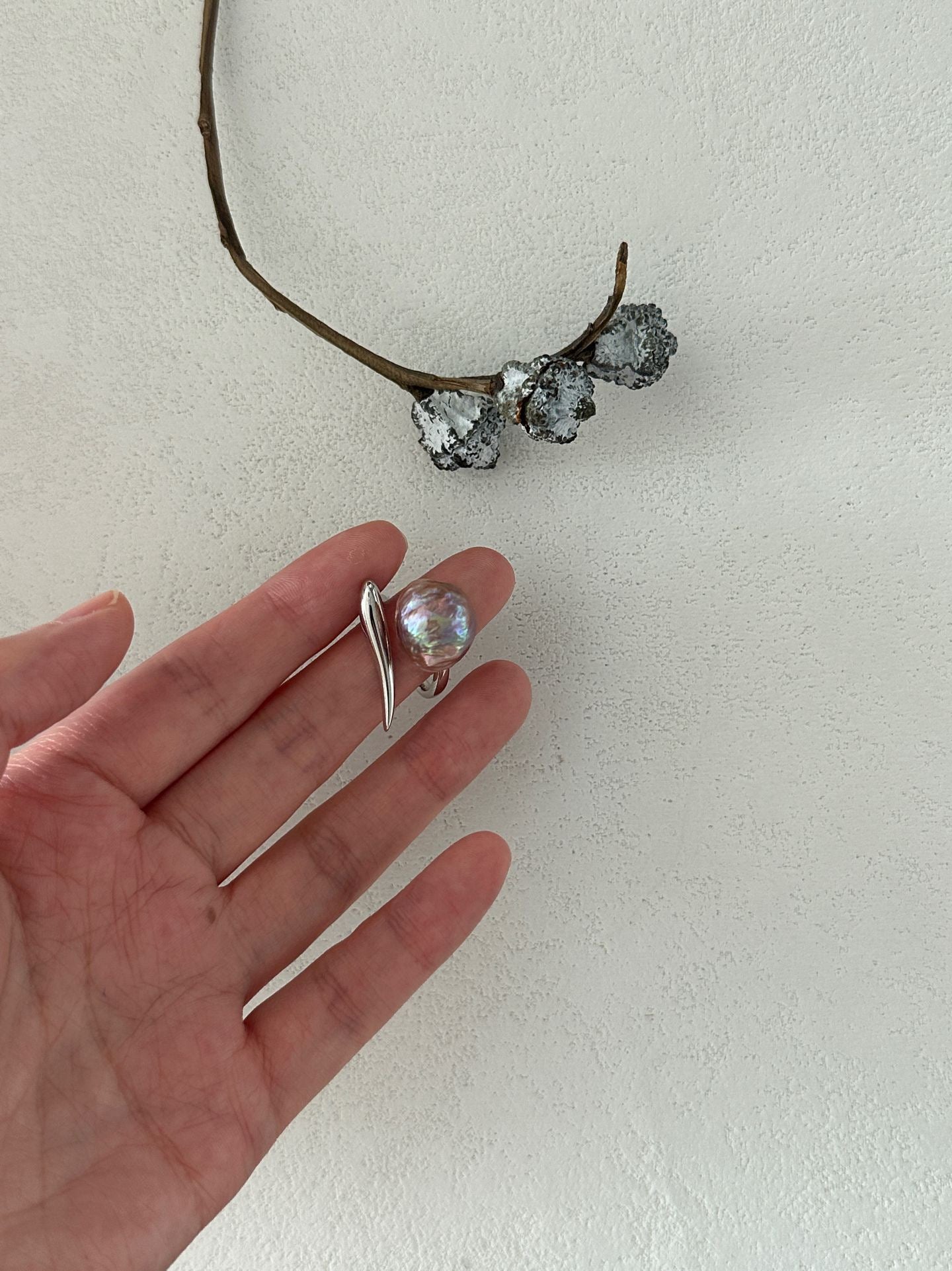 S925 Sterling Silver Baroque Pearl Ring