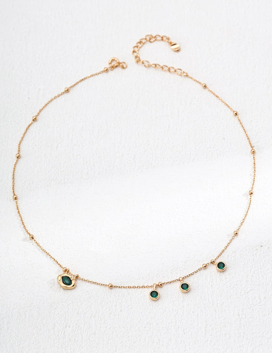 S925 Silver Malachite Necklace