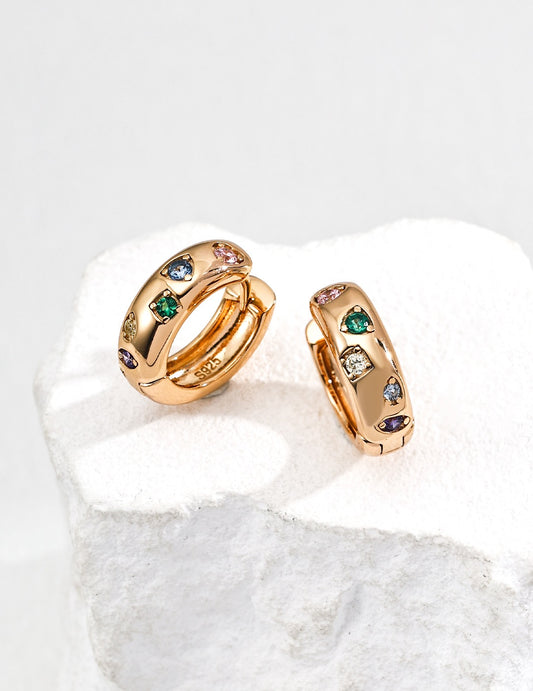 S925 Silver Vintage Multi-Color Zircon Earrings