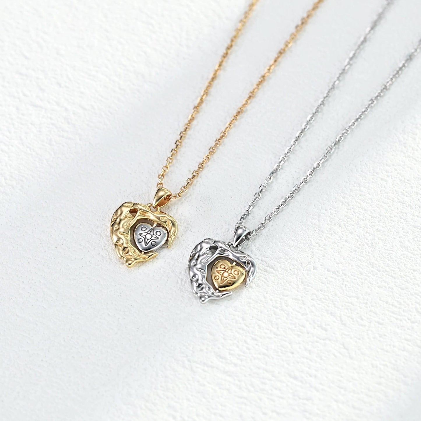 S925 Sterling Sliver heart pendant necklace