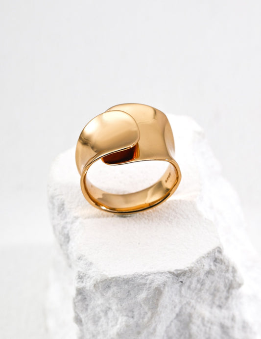 S925 Silver Minimalist Concave Ring