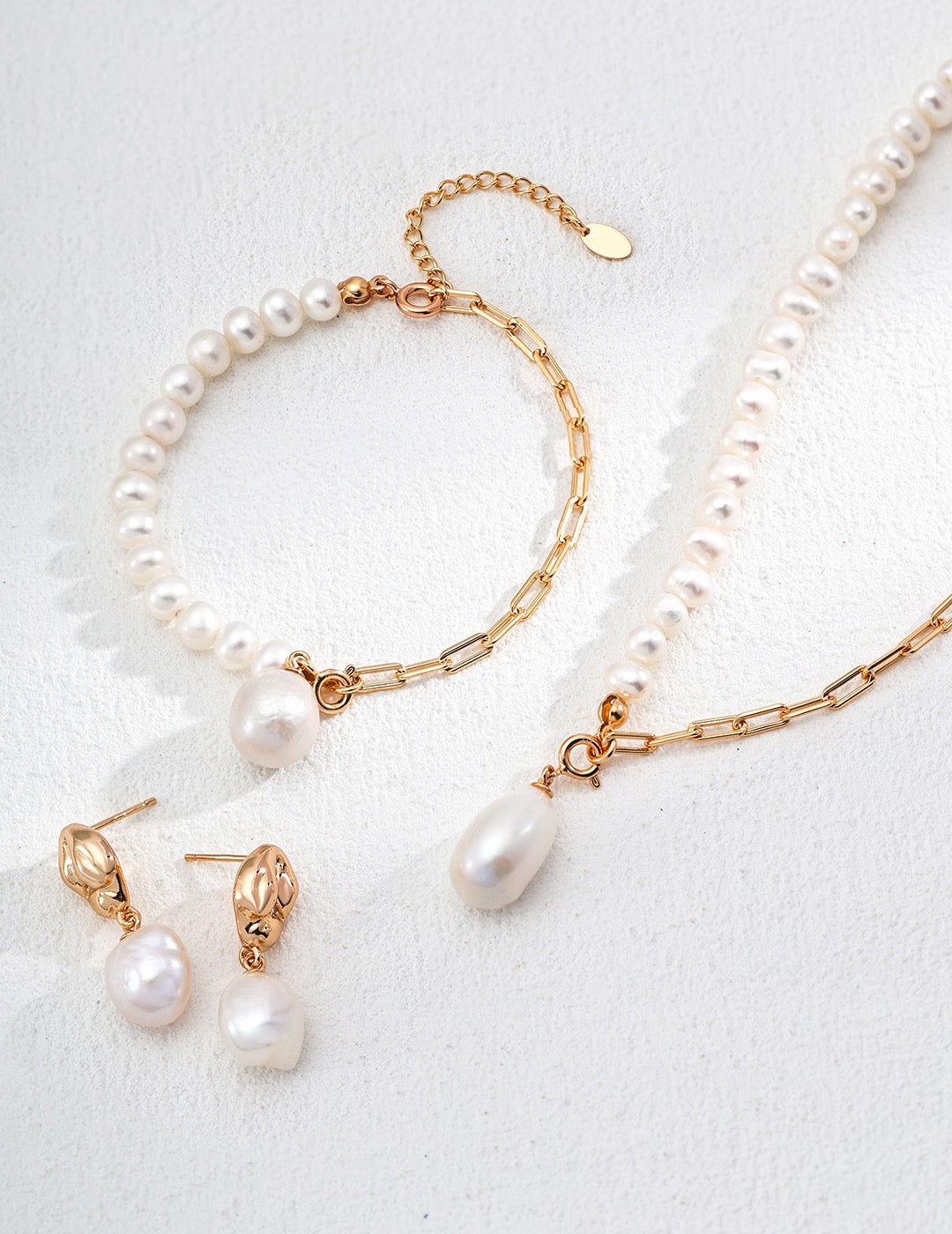 S925 Silver Baroque Pearl Stud Earrings