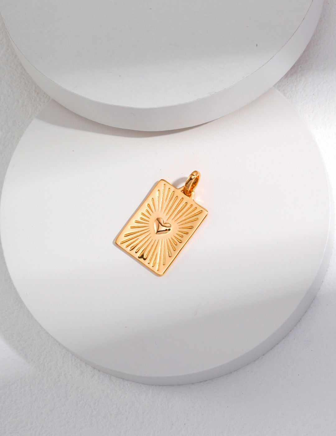 S925 Silver Heart-Shaped Small Plaque Pendant