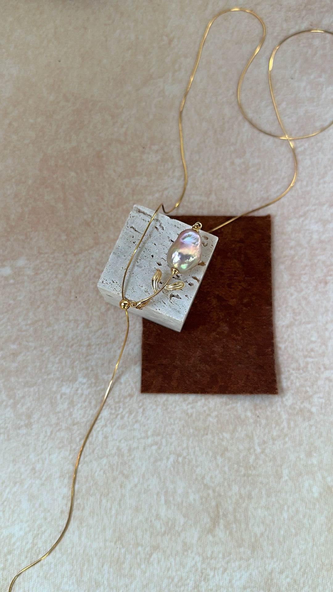 S925 Sterling Silver Iridescent Rose Pendant Sweater Necklace