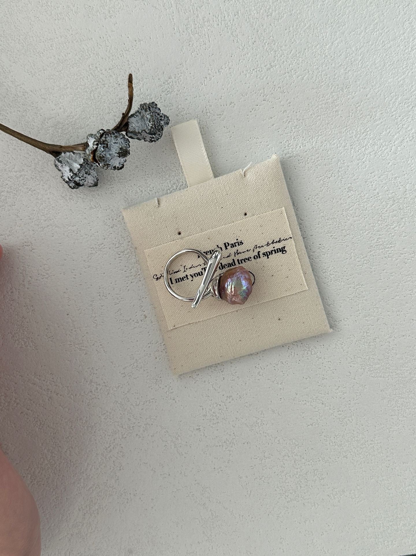 S925 Sterling Silver Baroque Pearl Ring