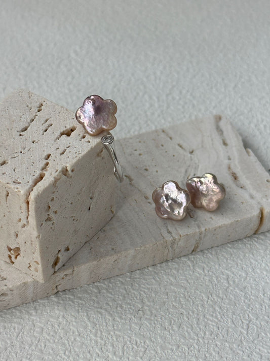 S925 Silver Iridescent Plum Blossom Ring