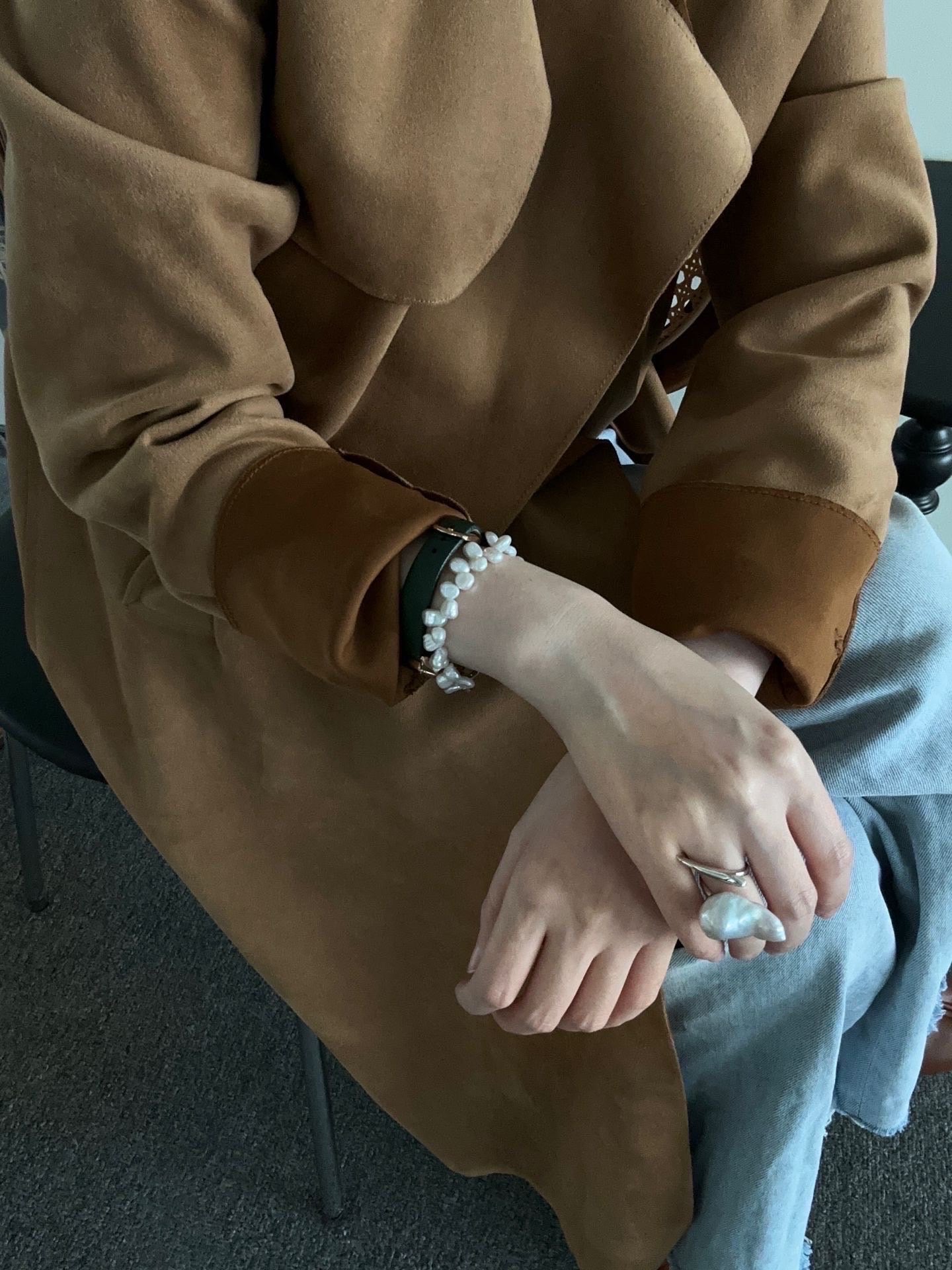 Keshi Pearl Sterling Silver Bracelet