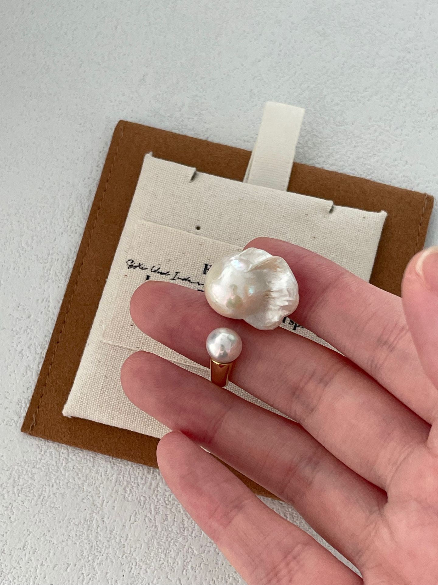 Large Baroque Pearl Open Ring