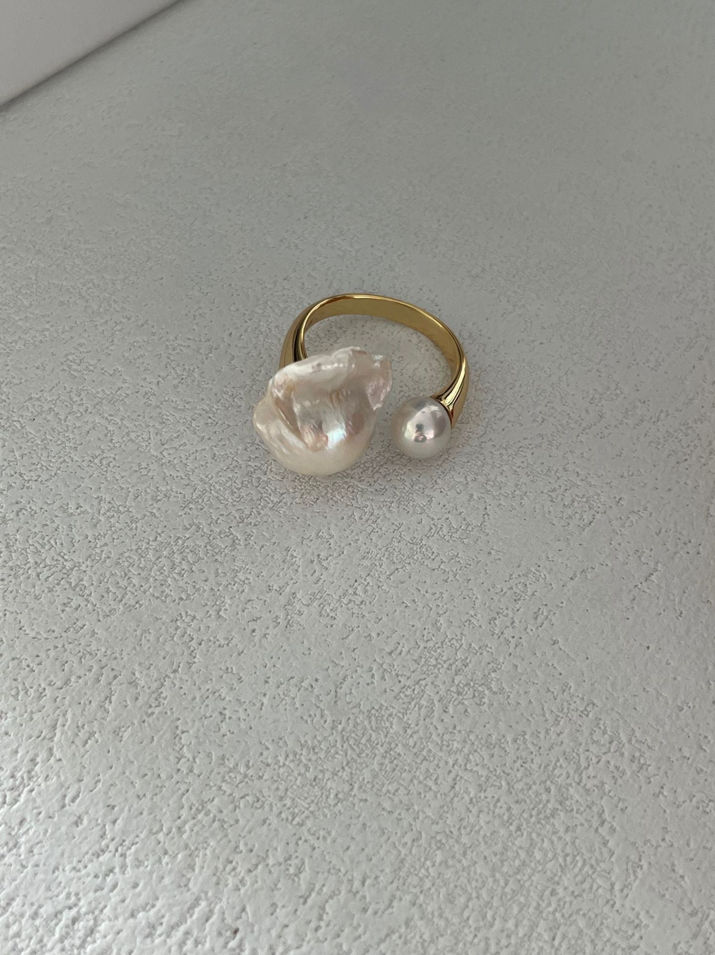 Large Baroque Pearl Open Ring