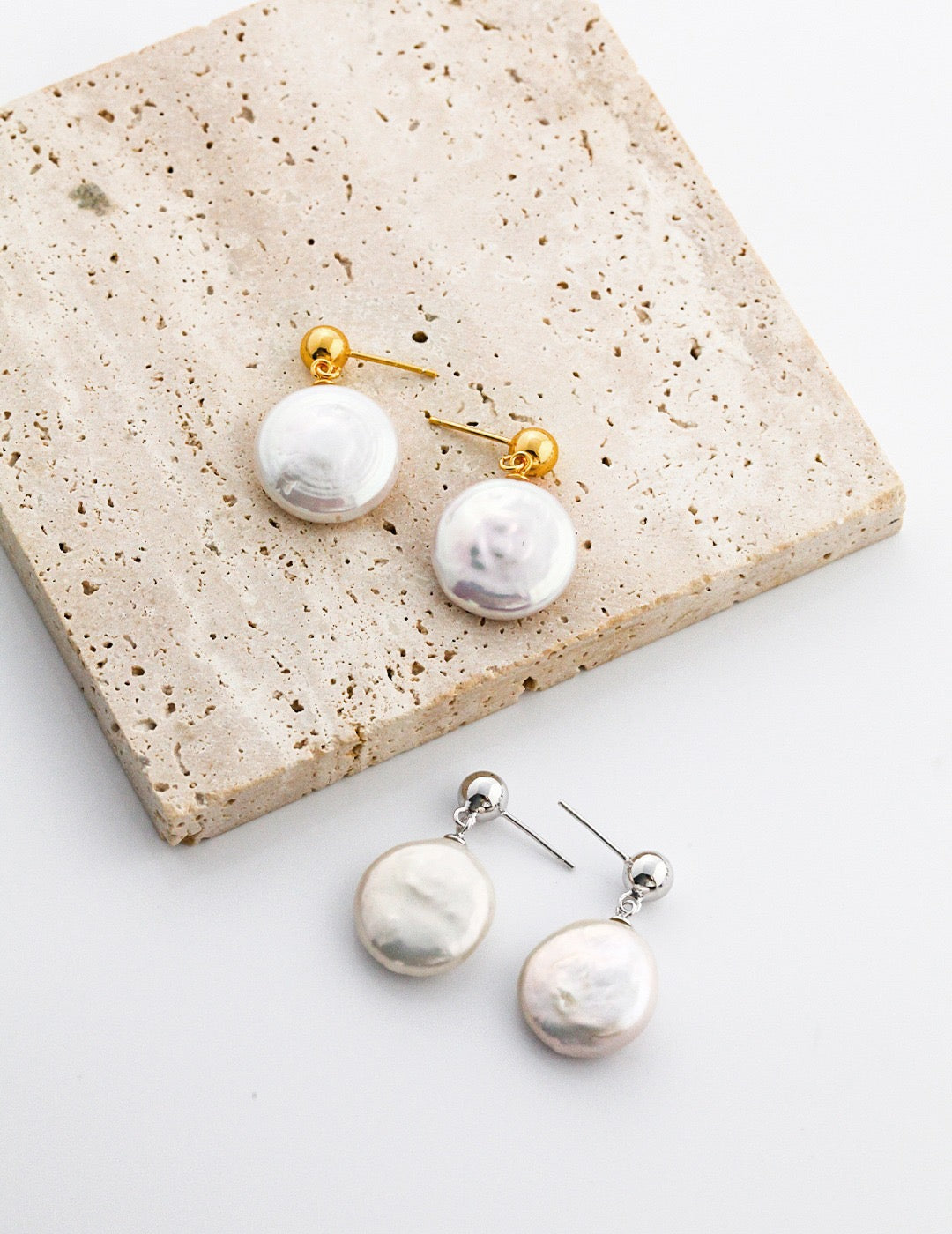 S925 Gold-Plated Natural Baroque Pearl Earrings
