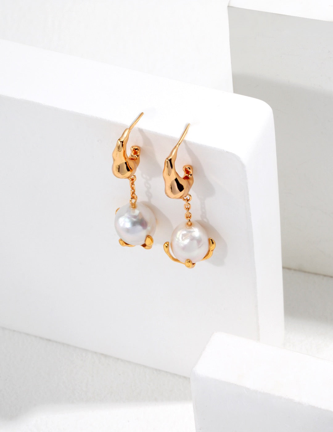 S925 Silver Natural Baroque Pearl Earrings