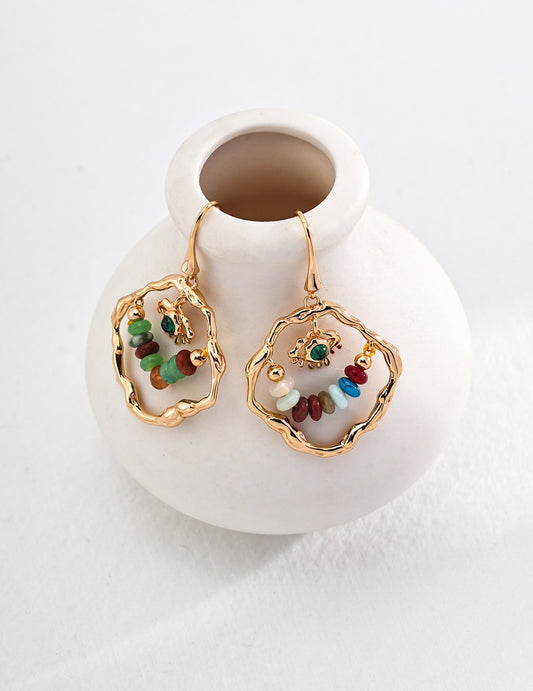 Sterling Silver Colorful Vintage Earrings