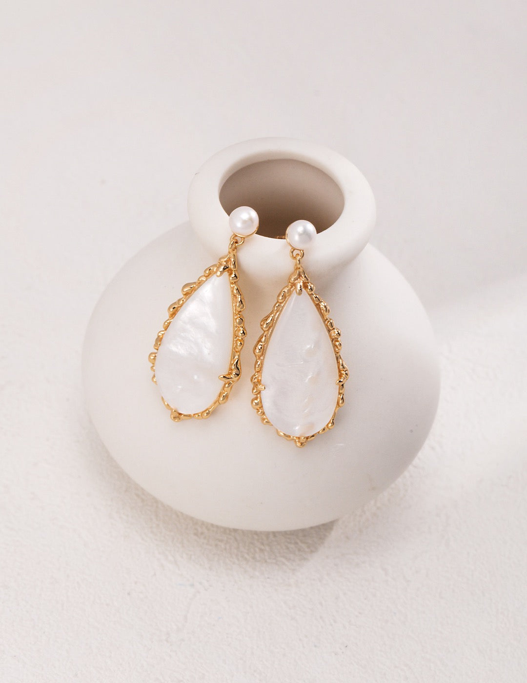 Natural Mother-of Pearl Drop Earrings