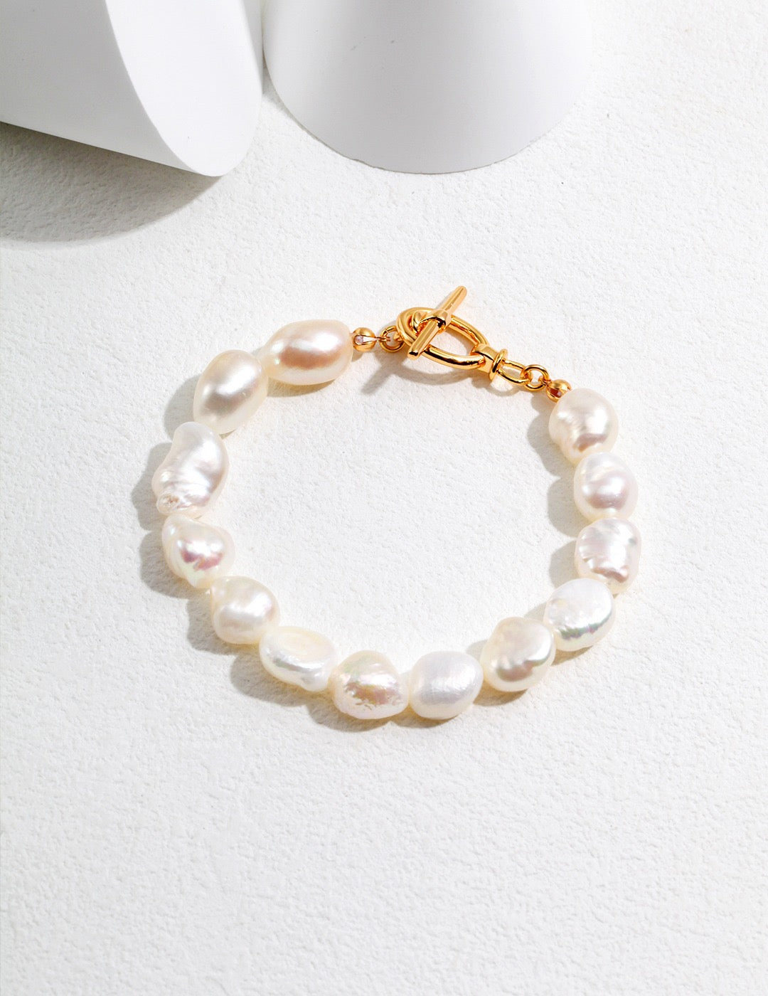 Sterling Silver Baroque Pearl Bracelet – Vintage Gold