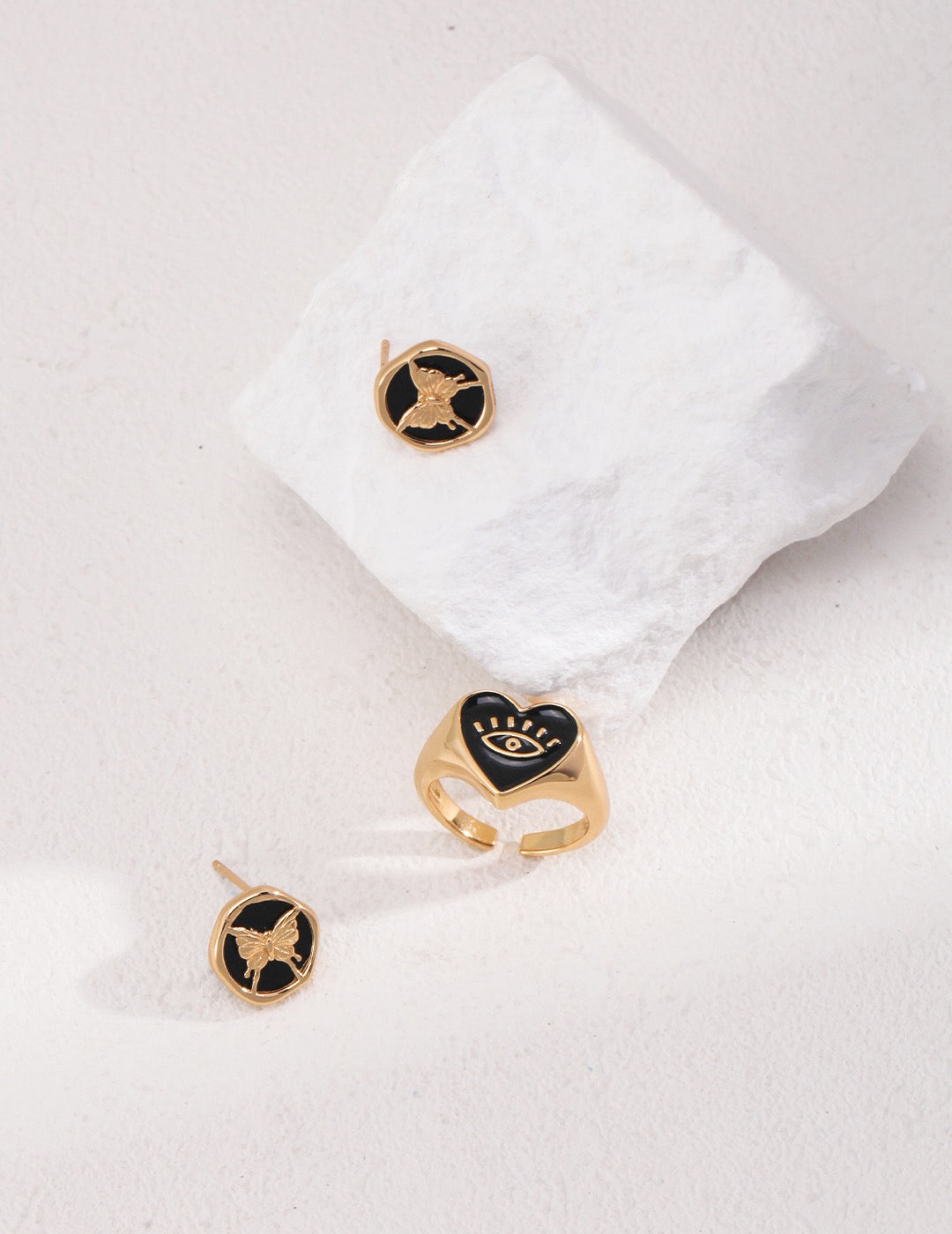 Sterling Silver Black Onyx Stud Earrings