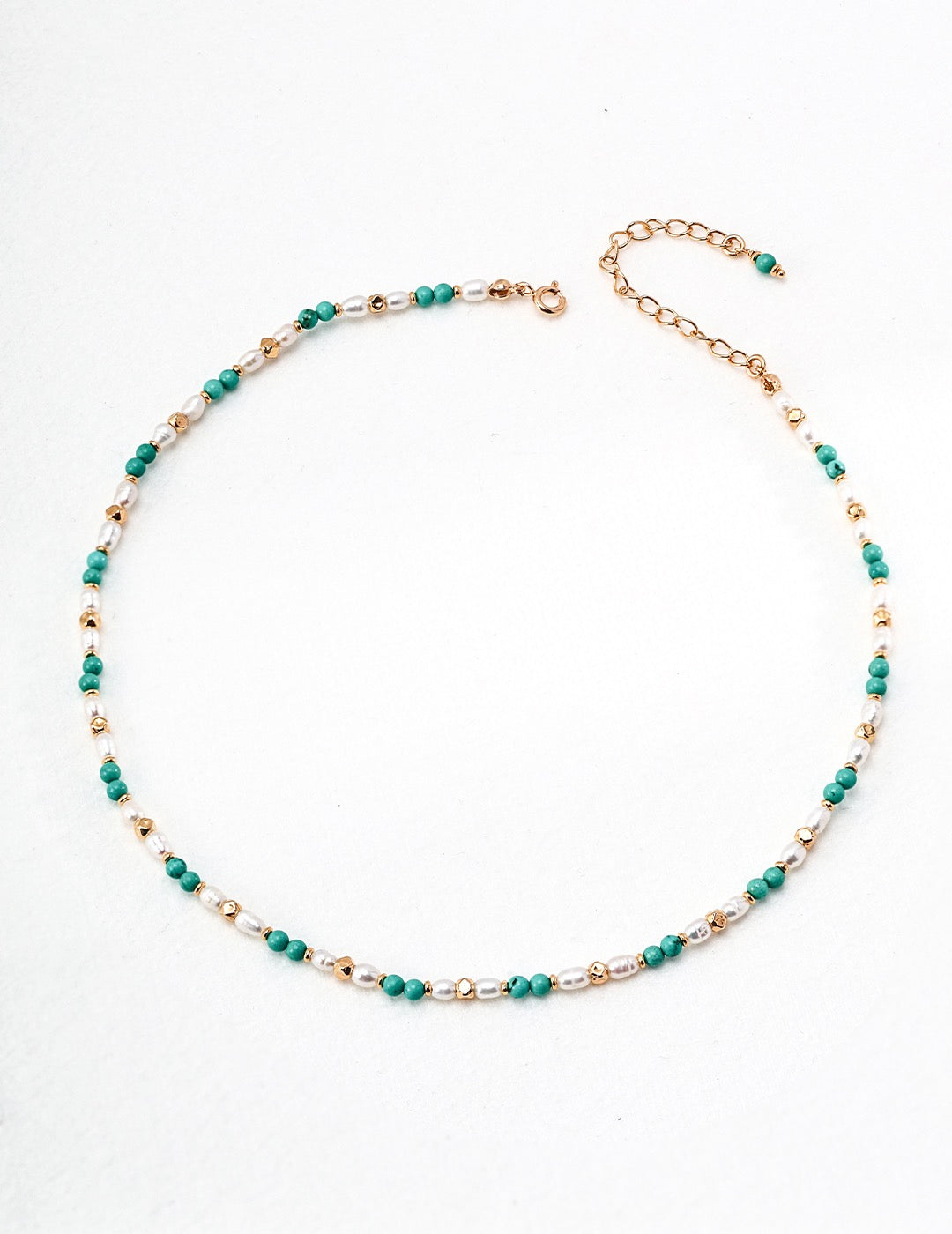 Sterling Silver Pearl &Turquoise Necklace – Vintage Gold