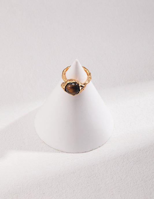 Adjustable Tiger Eye Ring