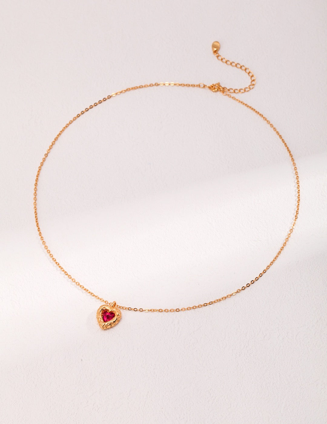 Sterling Silver Ruby Spinel &amp; Zircon Pendant Necklace – Vintage Gold