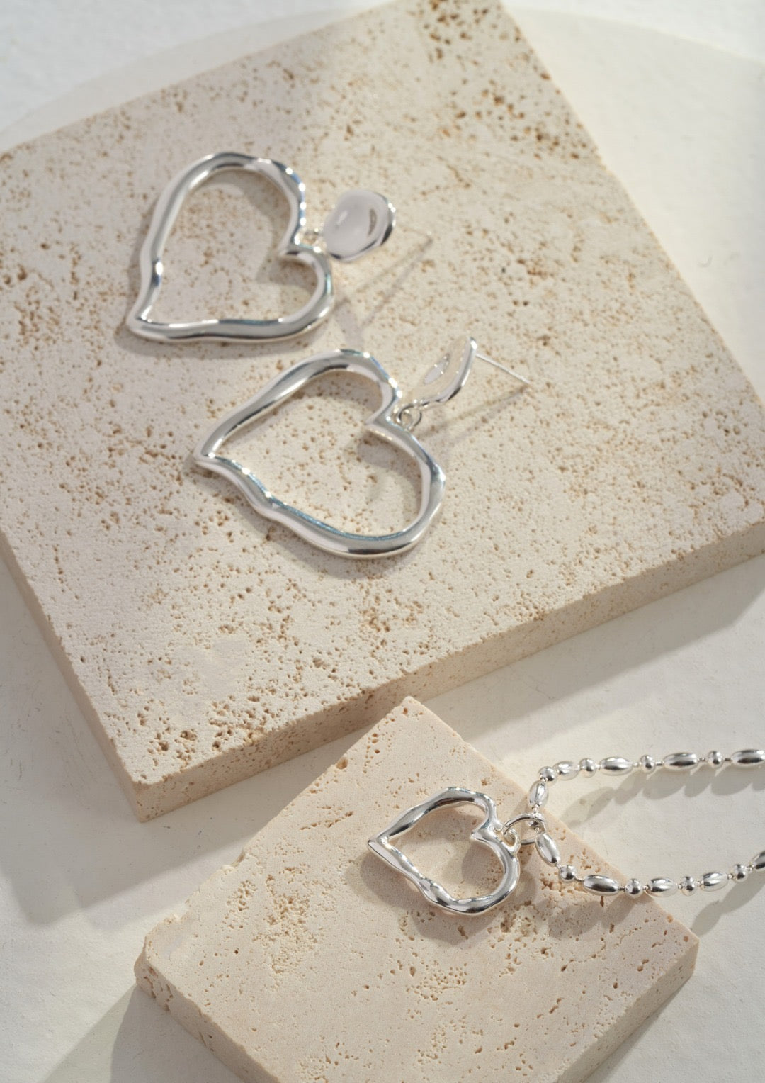 S925 Sterling Silver Oversized Heart Hoop Earrings