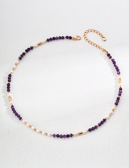 Freshwater Pearl &Amethyst Necklace