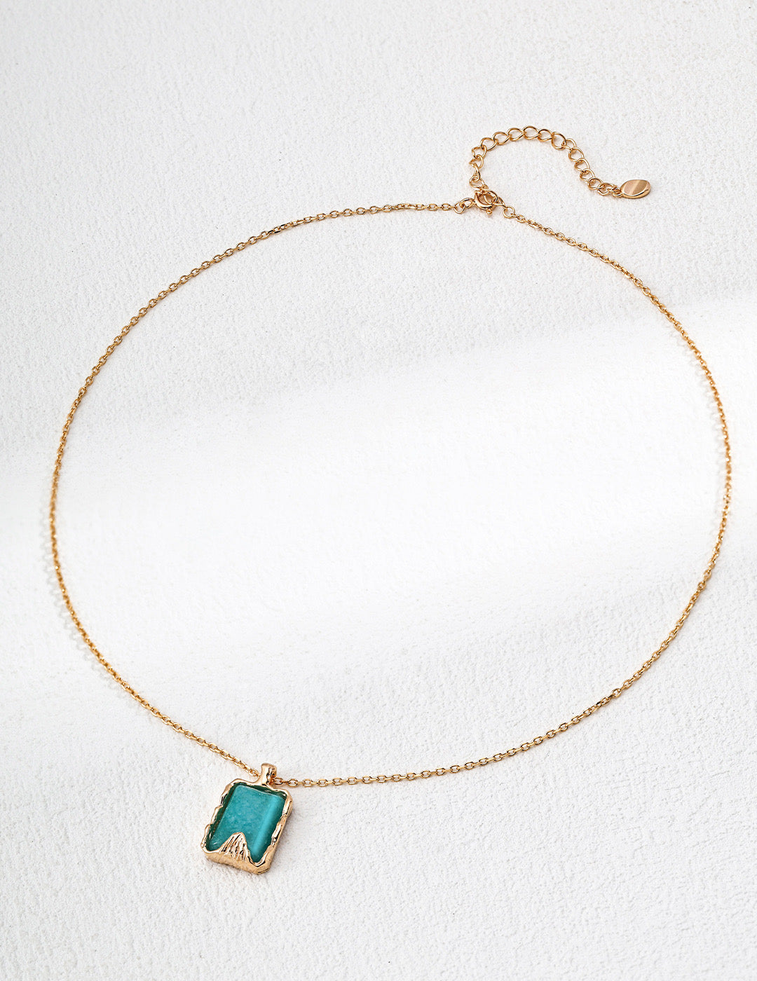 Vintage Gold S925 Silver Amazonite Necklace