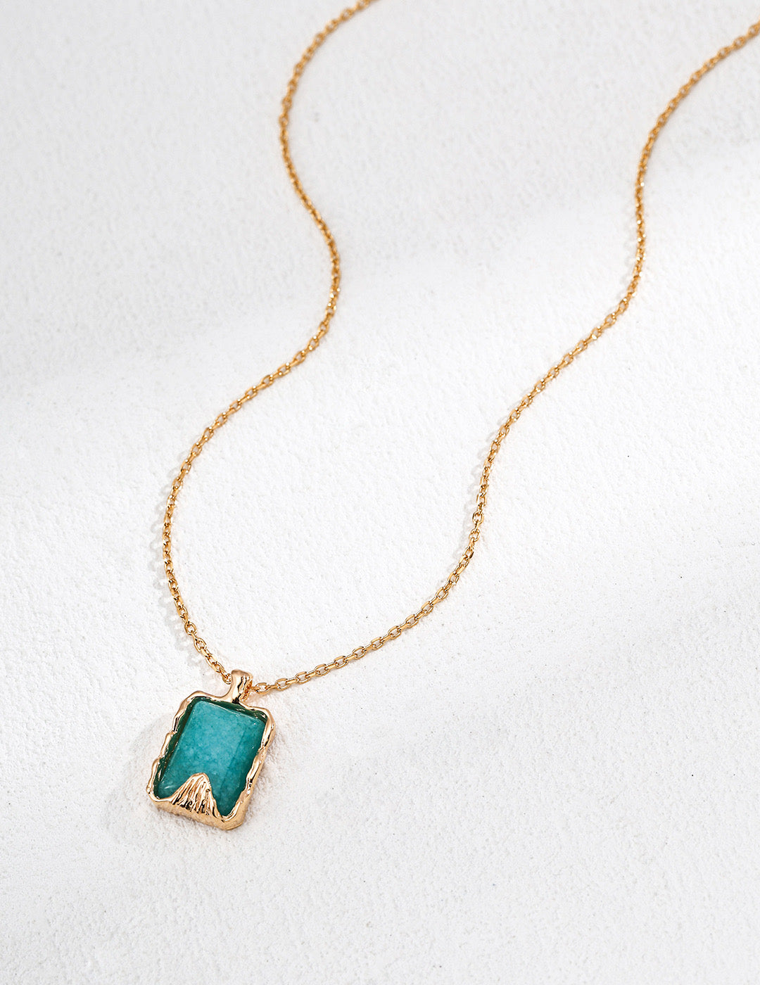Vintage Gold S925 Silver Amazonite Necklace