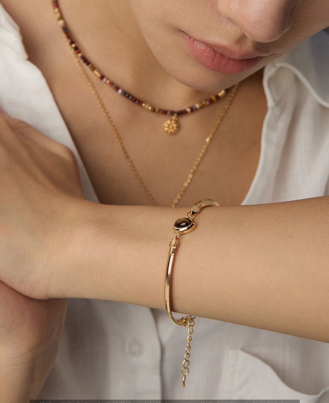 Elegant Natural Lapis Lazuli & Tiger's Eye Bracelet