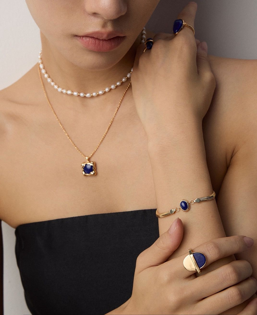 Elegant Natural Lapis Lazuli & Tiger's Eye Bracelet