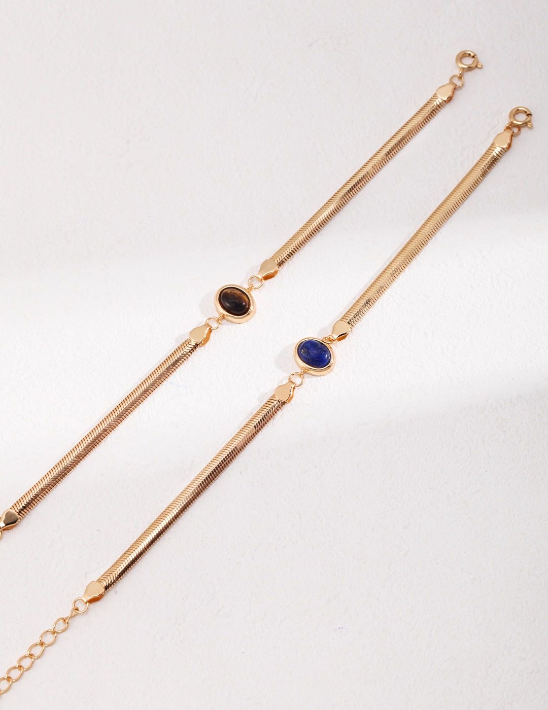 Elegant Natural Lapis Lazuli & Tiger's Eye Bracelet