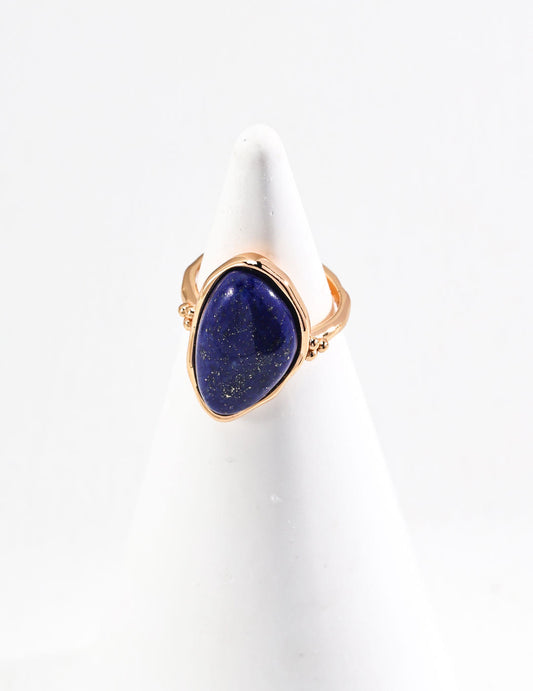 Vintage S925 Silver Natural Lapis Lazuli Ring