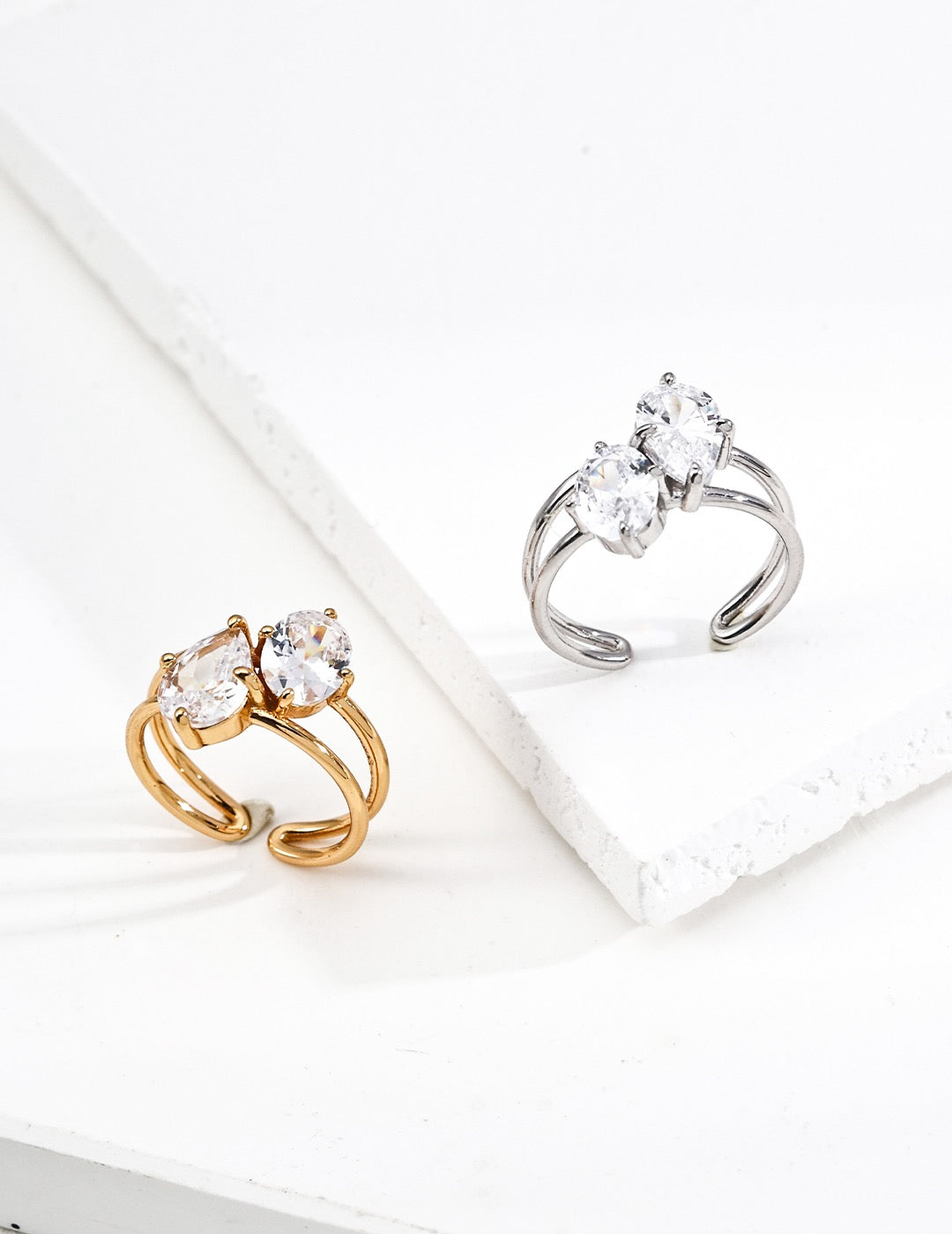 S925 Silver Minimalist Adjustable Zircon Ring