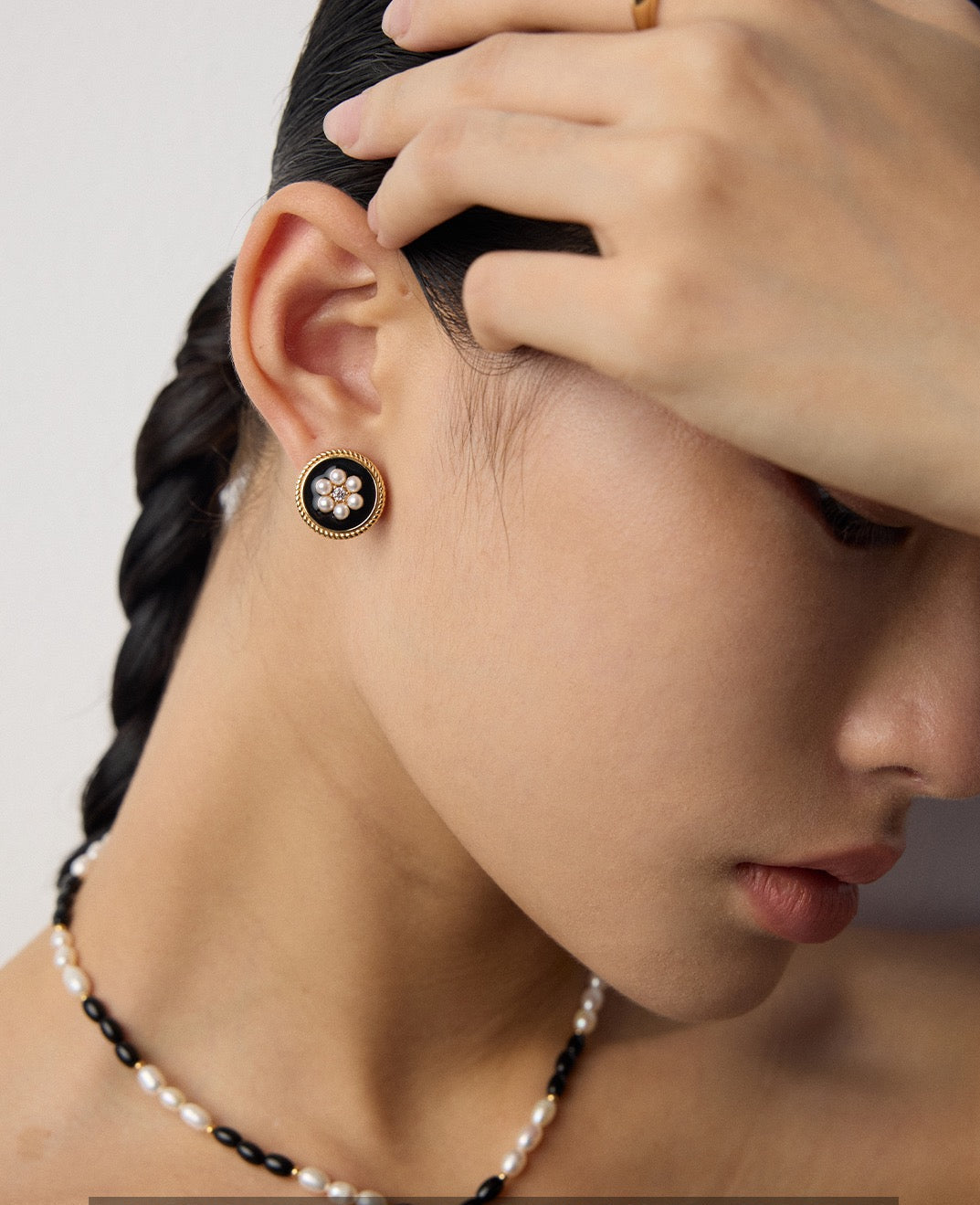 S925 Silver Imitation Pearl Stud Earrings