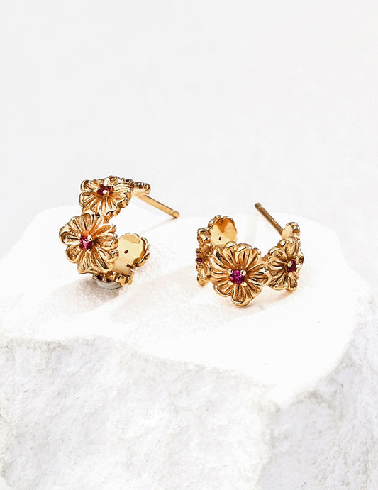 S925 Silver Stylish Daisy Zircon Earrings