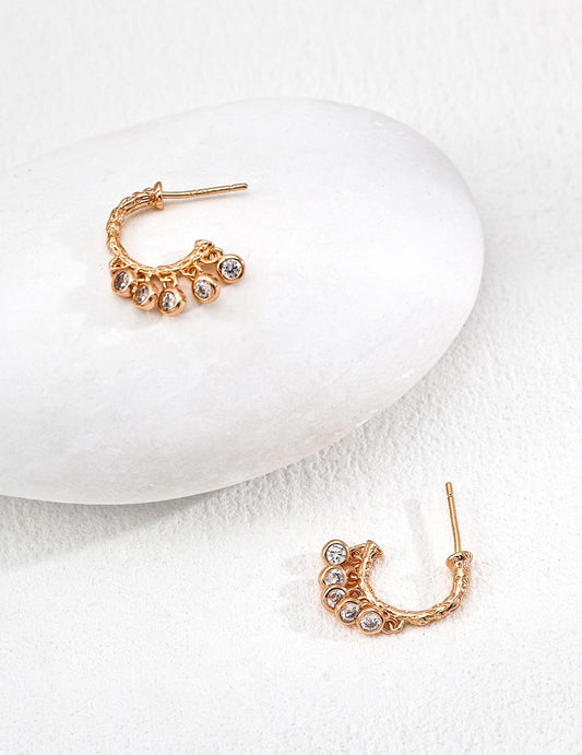 S925 Silver Vintage Zircon Earrings