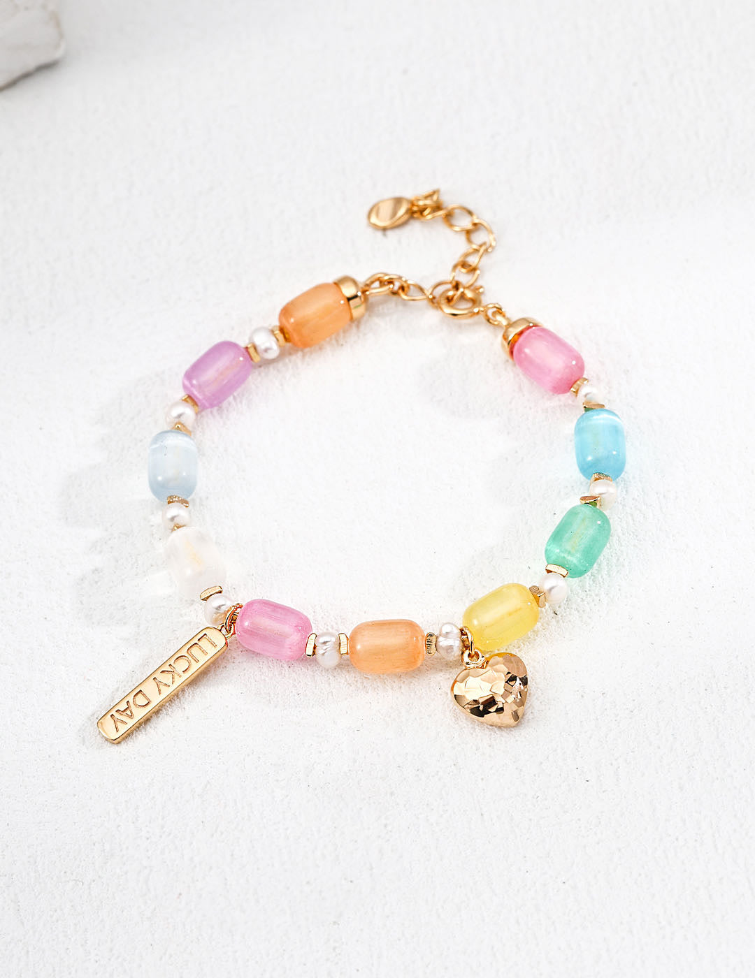 S925 Silver Fresh &amp; Minimalist Colorful Tube Beads Pearl Bracelet
