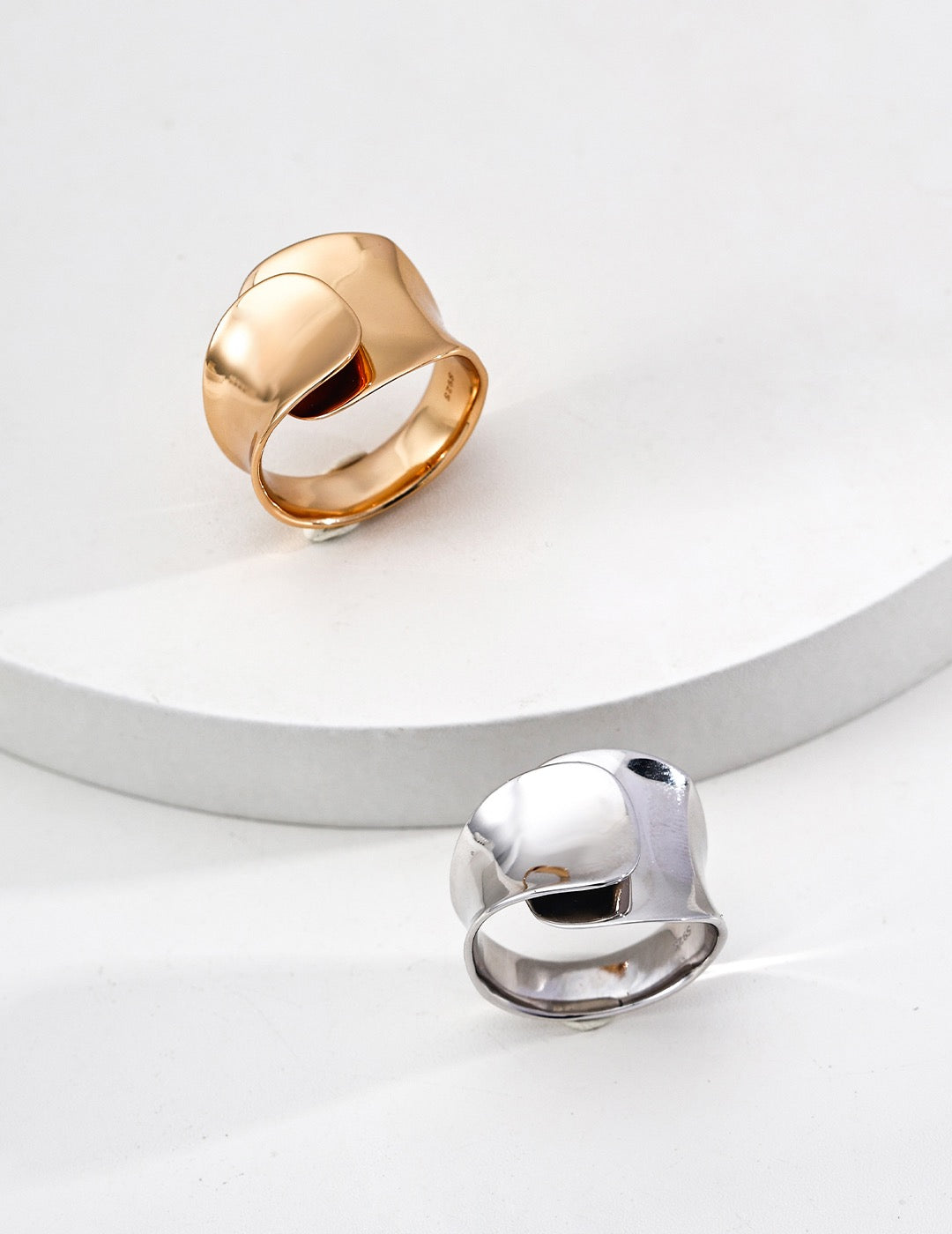 S925 Silver Minimalist Concave Ring