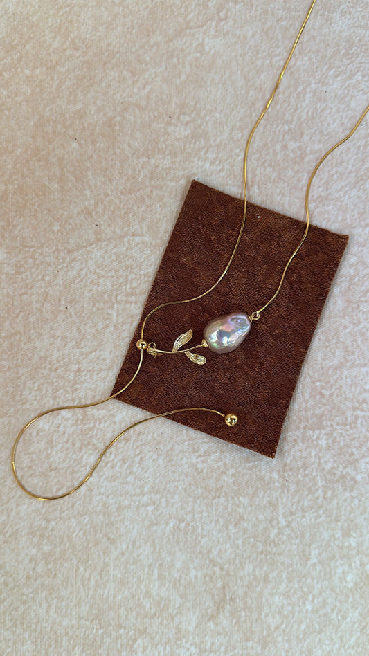 S925 Sterling Silver Iridescent Rose Pendant Sweater Necklace